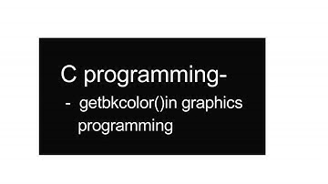 getbkcolor in graphics programming....