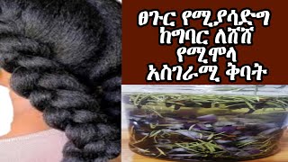 ፀጉር የሚያሳድግ ከግንባር የሸሸ ፀጉር የሚያበቅል የሚሞላ ከኬሚካል ነፃ ¶Hair grows ¶ ASTU TUBE ¶  Ethiopia