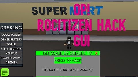 RoCitizens - HACK SCRIPT GUI | INF MONEY, SPAWN ITEMS,NO VIRUS