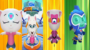 TALKING TOM HERO DASH -- HERO ANGELA CLASSIC RUN MIRROR MODE SEA HERO TOM SAVING ANGELA CHARACTER