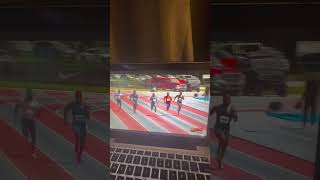 Christian Coleman holding off 1st place to run the fastest time this year 200m 20.00 #olympics