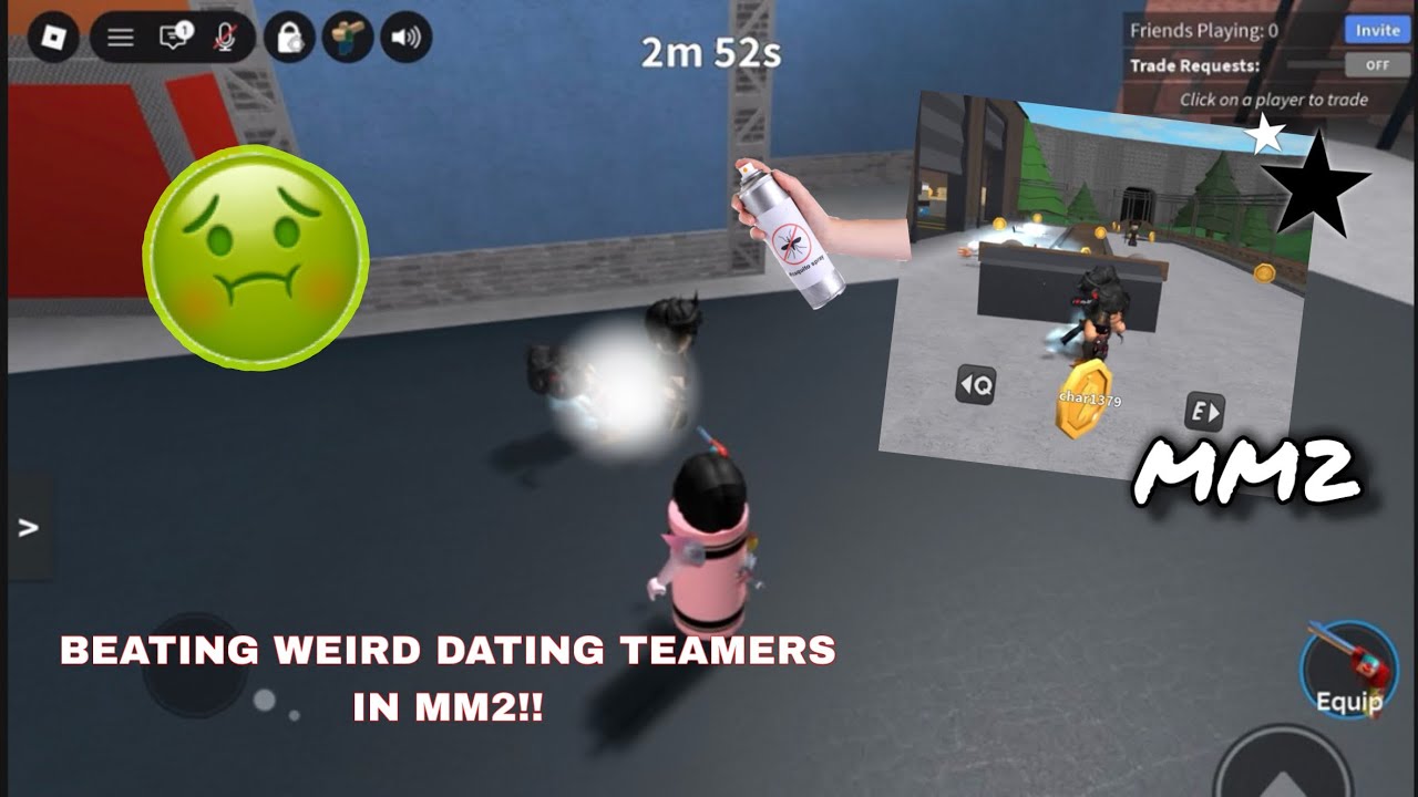 BEATING WEIRD DATING TEAMERS IN MM2 AS A PINK CRAYON!! 🖍️ 