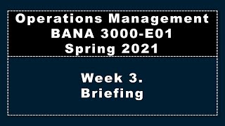 BANA 3000-E01, Briefing, Aggregate Planning, Spring 2021