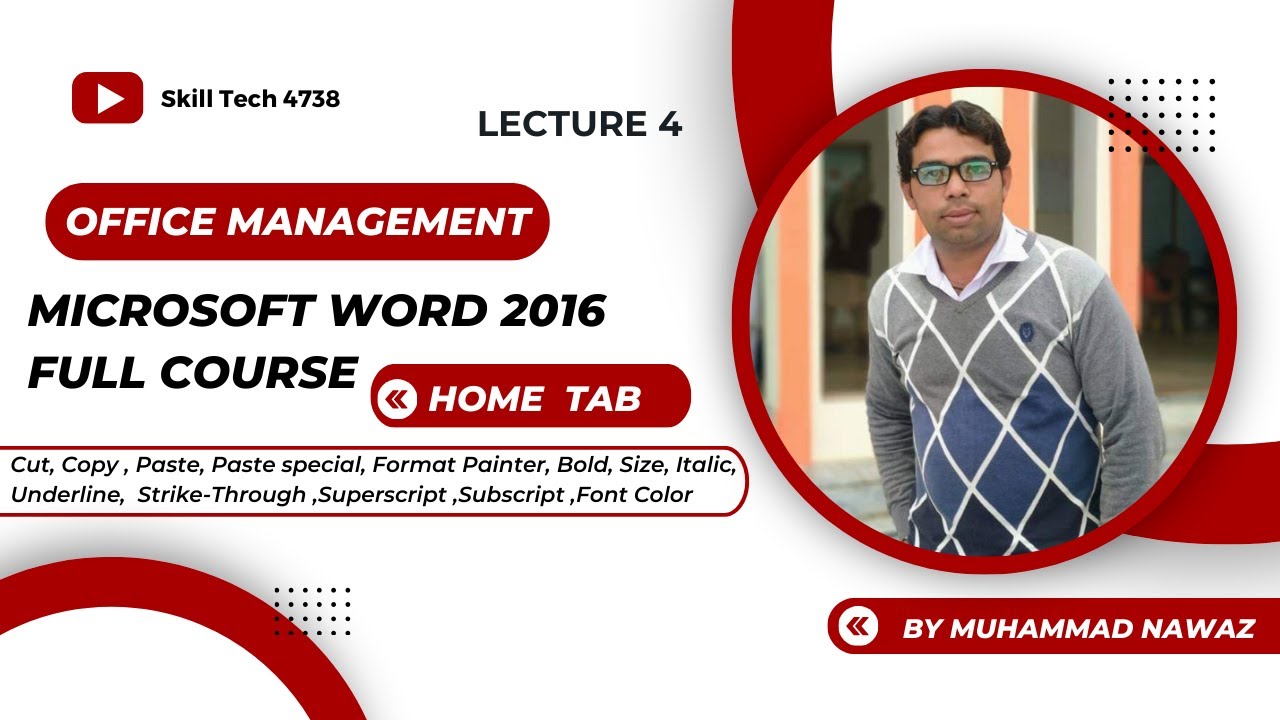 Microsoft Word 2016 Full Course in Urdu Hindi | Home Tab Lecture 4 ...