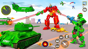Army Tank Car Jet Transformation Robot Game | Army Bus City Battle 2026 - Android Gameplay #4