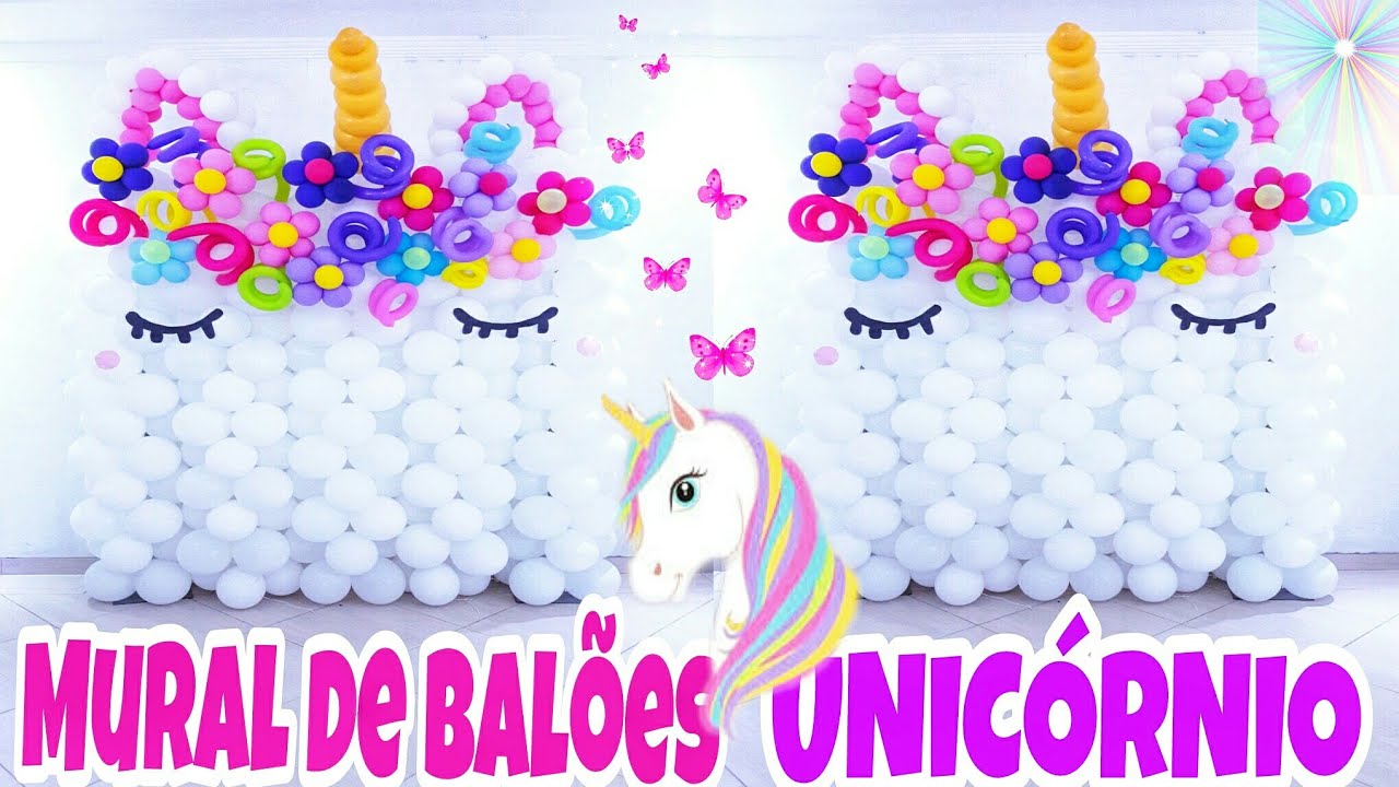 Mural de Balões UNICÓRNIO Canal Juju Oliveira
