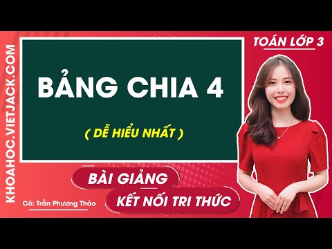 Video Toán lớp 3 - Trang 20 - Bảng chia 4 - Bài 6 - Kết nối... - youtube
