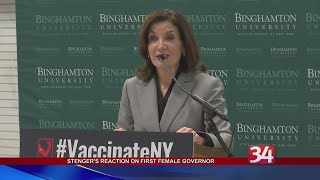 BU President Harvey Stenger welcomes Kathy Hochul
