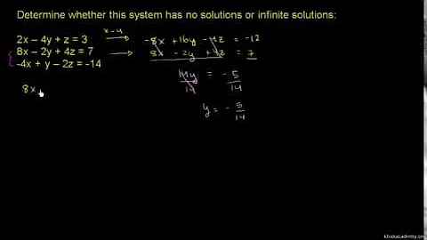 Solution to three variable systems