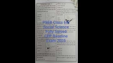 PSEB Class 6th SST Social Science Fully Solved CEP Baseline Exam 2025 #pseb #baselinetest #sst