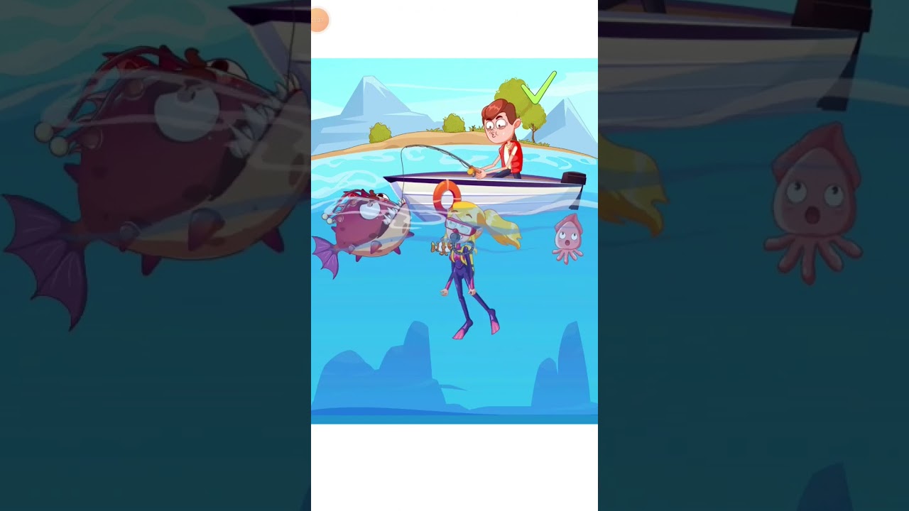 Fish eats boy level 11 Make girl angry 