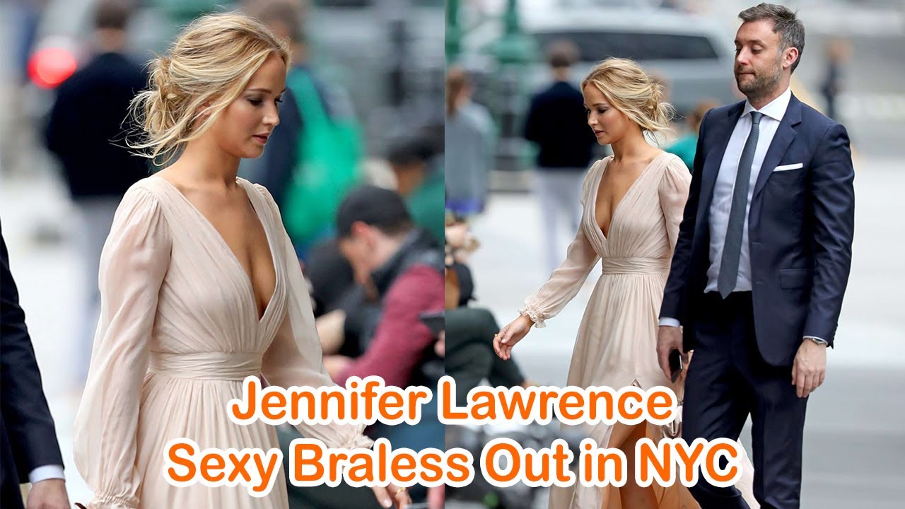 Jennifer Lawrence Sexy Braless Out in NYC