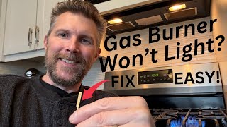 How to fix a gas stove top burner that won't light. The most common cause.