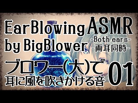 【ASMR】ブロワー(大)で耳に風を吹きかける音01-両耳同時-【声なし・No Talking】