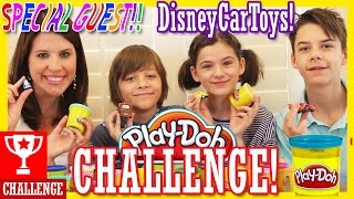 PLAY DOH CHALLENGE WITH DISNEY CAR TOYS!  | DISNEYCARTOYS &  KITTIESMAMA COLLAB!