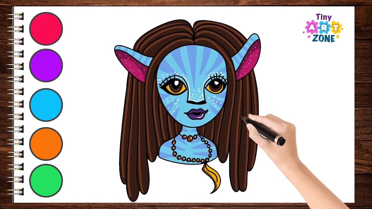 How to draw Avatar Neytiri, Avatar the way of water / Tiny Art Zone ...