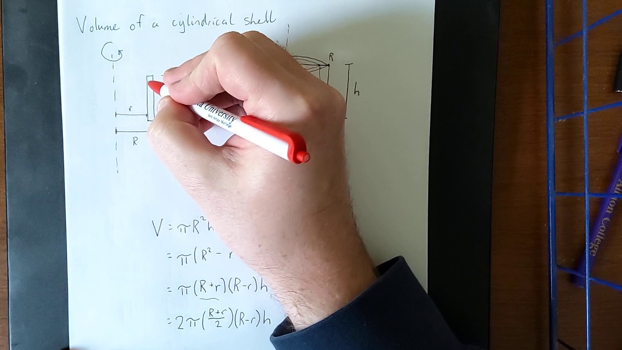 Volume of a cylindrical shell - YouTube