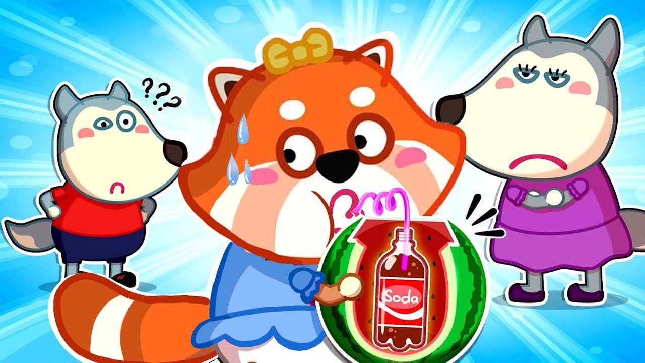 Il y a une sorte de liquide dans la pastèque😝Cacher la boisson gazeuse | Wolfoo Majori France