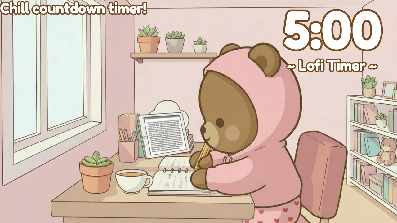 5 Minute Timer with Music for Classroom 📖 | Lofi Study 🎶 - YouTube