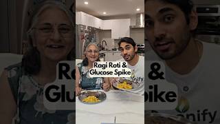 Ragi Roti and Glucose Spike 📉📈 #RagiRoti #GlucoseSpike #DiabetesReversal #CGMExperiment