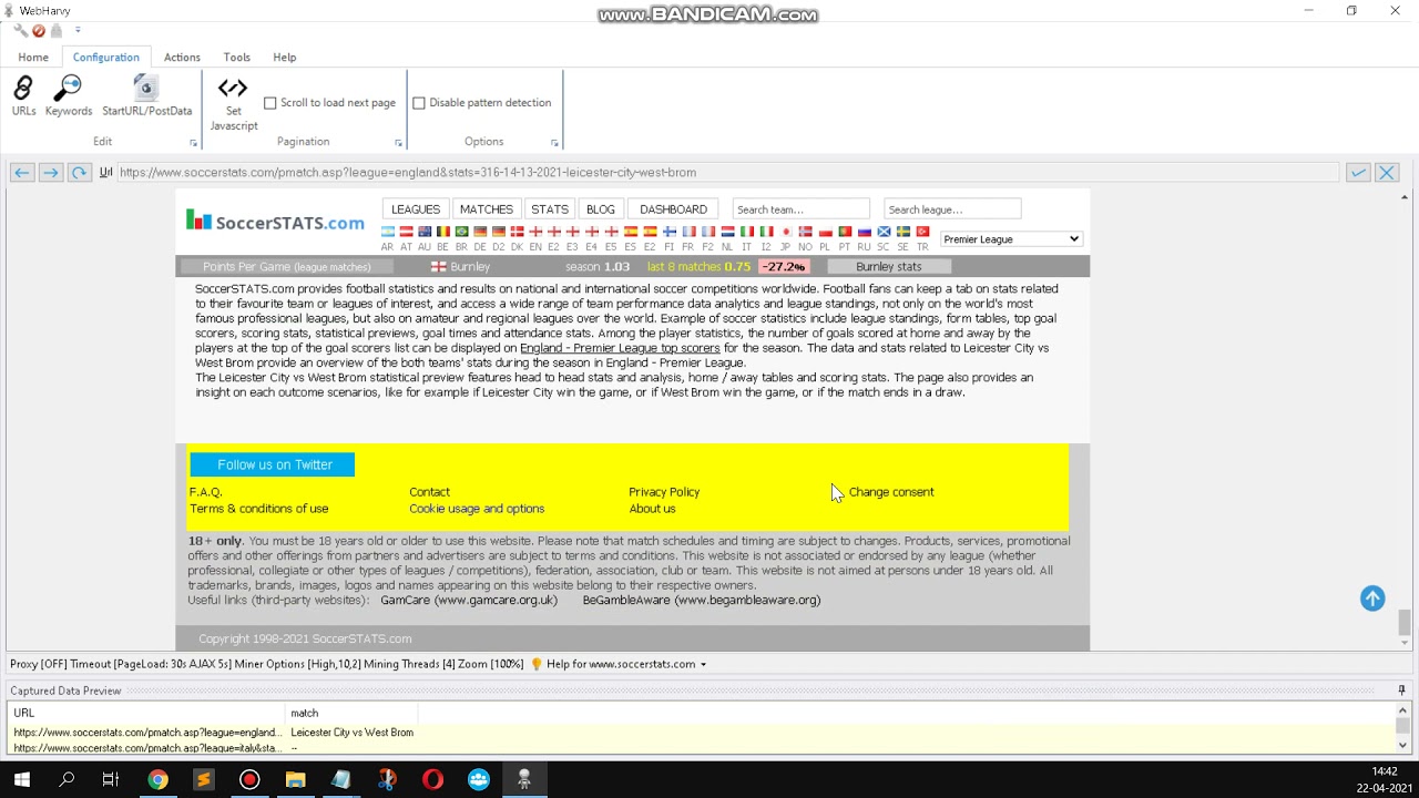 How to scrape Match stats from Soccerstats website listings and