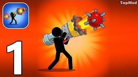 Boom Stick Bazooka Puzzles - Gameplay Walkthrough Part 1 Level 1-5 Mini Nuke Bazooka, Stickman.