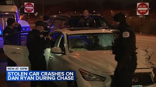Stolen car crashes into another vehicle during Chicago police chase