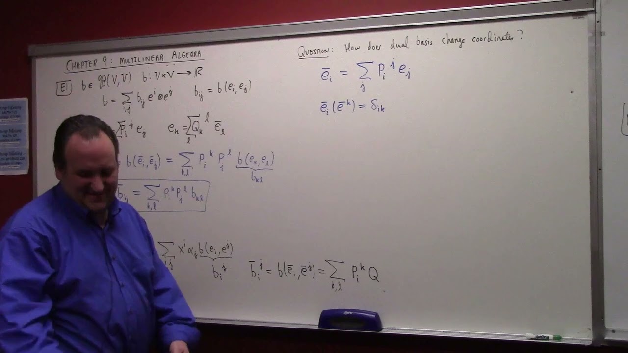 Advanced Calculus: multilinear maps, coordinate change, tensors on vector space, 10-17-23 part 1