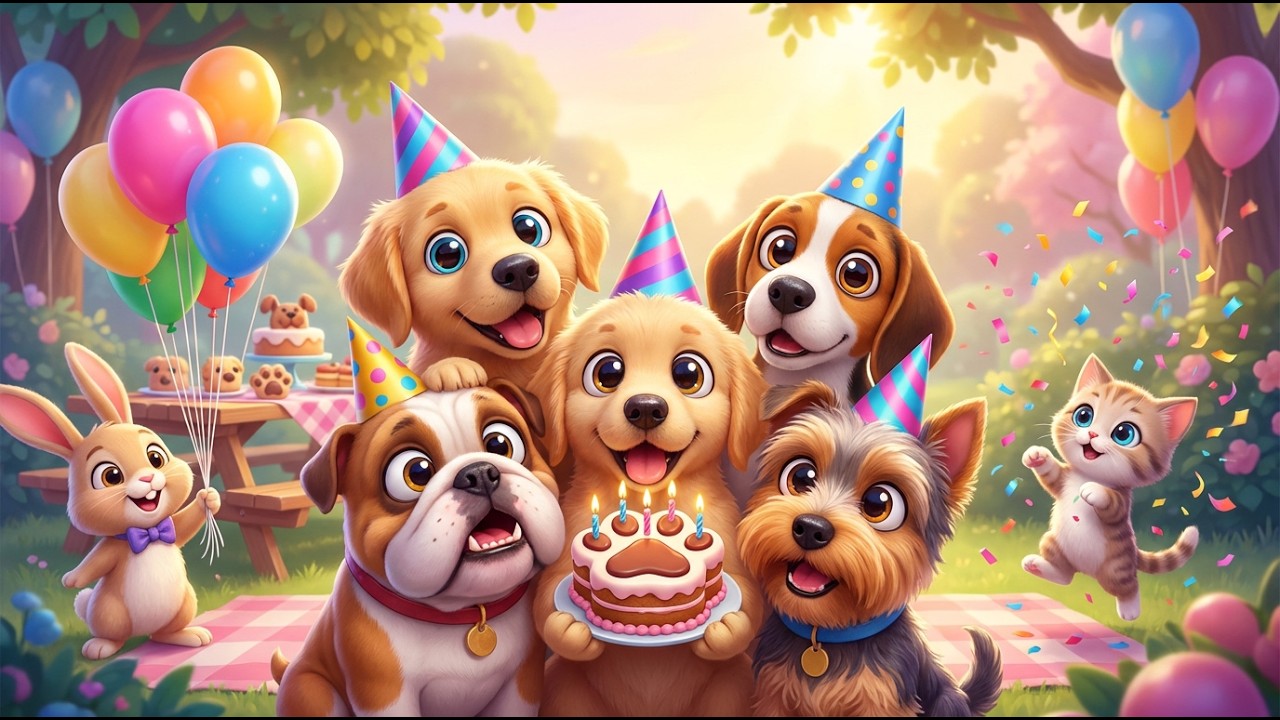 Vijf Blije Puppy’s 🐶 | Leuk Hondenlied voor Kinderen | Meezing Liedje met 5 Puppy’s