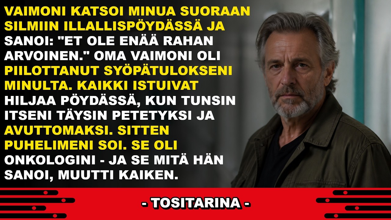 "Jotkin asiat eivät vain enää ole rahanarvoisia." Sen sanoi vaimoni, 38 vuoden aviopuolisoni, omassa keittiössämme, katsellen suoraan silmiini ravintolassa täynnä vieraita sinä iltana, kun...