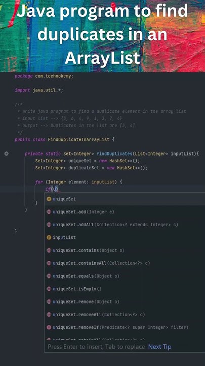 How to Find Duplicates in Java ArrayList? #java #shorts # ...