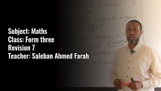 Famous Math's Revision 7 - Form three - By Saleban Ahmed Farah Wealth