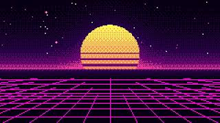 8-Bit Pixel Art Synthwave Background Loop with Music | Free Stock Footage