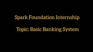 Basic Banking System