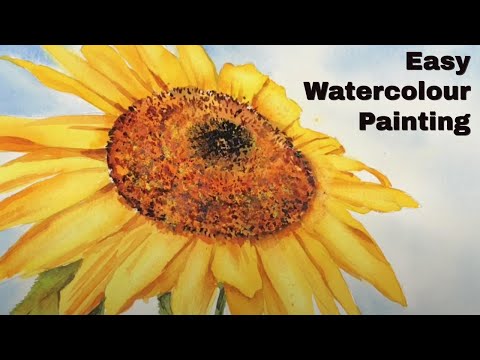 How To Paint A Sunflower In Watercolour Step By Step Tutorial For Beginners