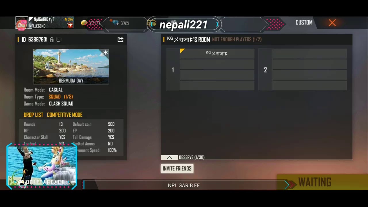 FREE FIRE LIVE NOW NEPAL  PLAYING WITH SUBSCRIBERS  TEAMCODE Custom Room  GIVEWAY fflive  [NEPAL]