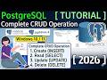 How to Configure PostgreSQL for SQL Programming on Windows 11 [2026 Update] pgAdmin 4 CRUD Operation