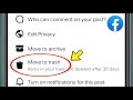 Facebook Move to trash kya hota hai | Items in your trash are deleted after 30 days