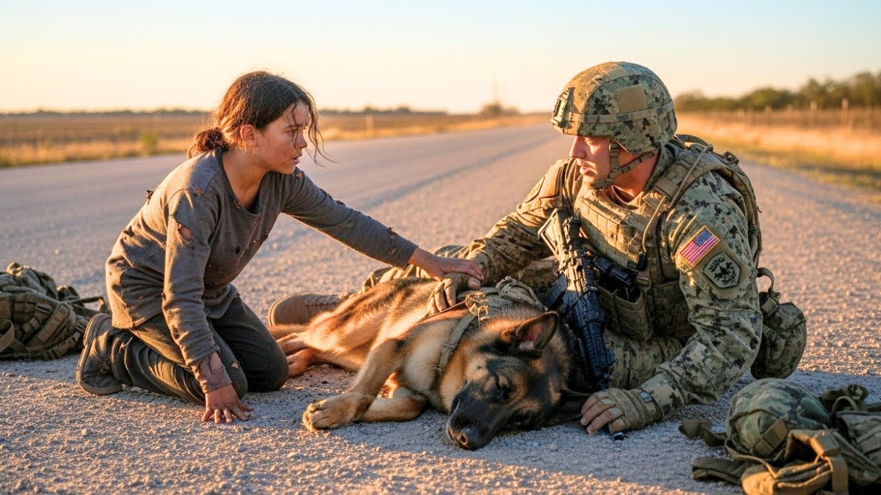 Homeless Girl Finds Navy SEAL and K9 Poisoned on Roadside — What She Did Shocked the Base