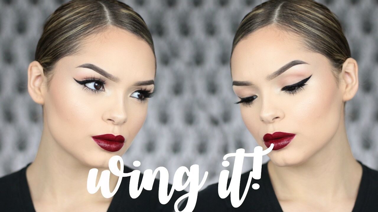 DRUGSTORE Winged Liner & Red Lipstick tutorial A1DeLaTorre YouTube