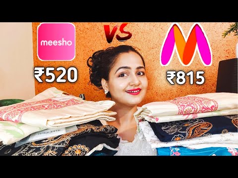 Meesho vs Myntra which one is best?Kurta set Haul?Same Product Comparison ?️ Myntra vs Meesho haul ?