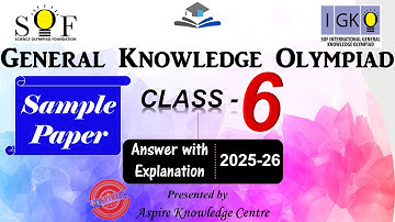 IGKO olympiad Class 6 Sample Paper 2025-26 | Class 6 IGKO Sample Paper | GK Olympiad Class 6 #133