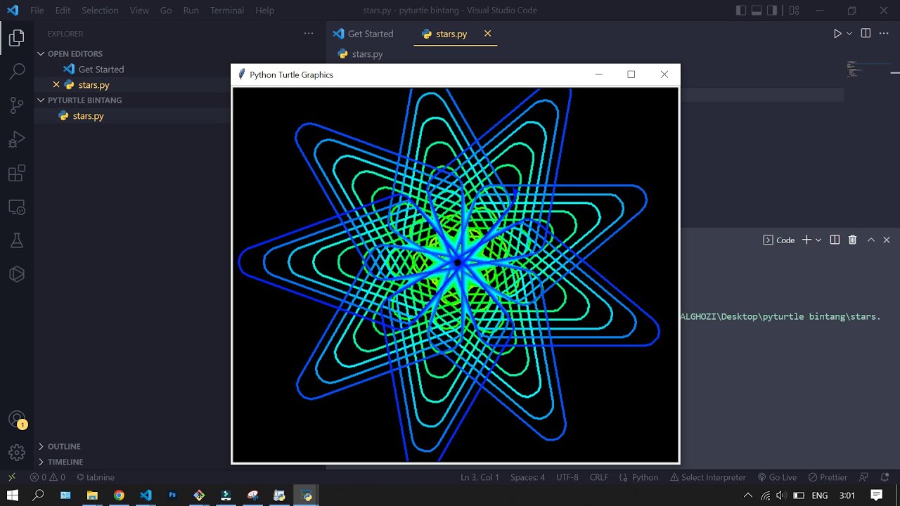 Membuat Bunga Dengan Python Turtle - YouTube
