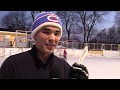 The game of shinny hockey at the local outdoor rink