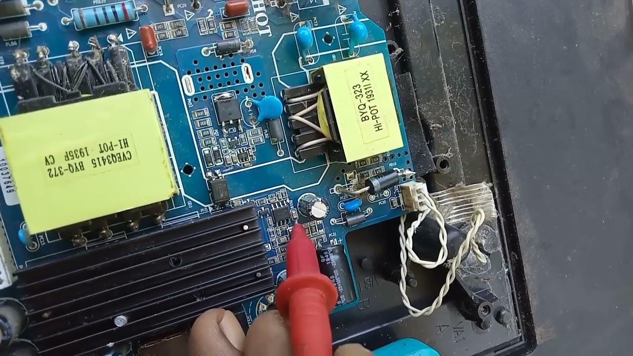 TV POLYTRON PLD32B1550 LAYAR GELAP SUARA ADA...