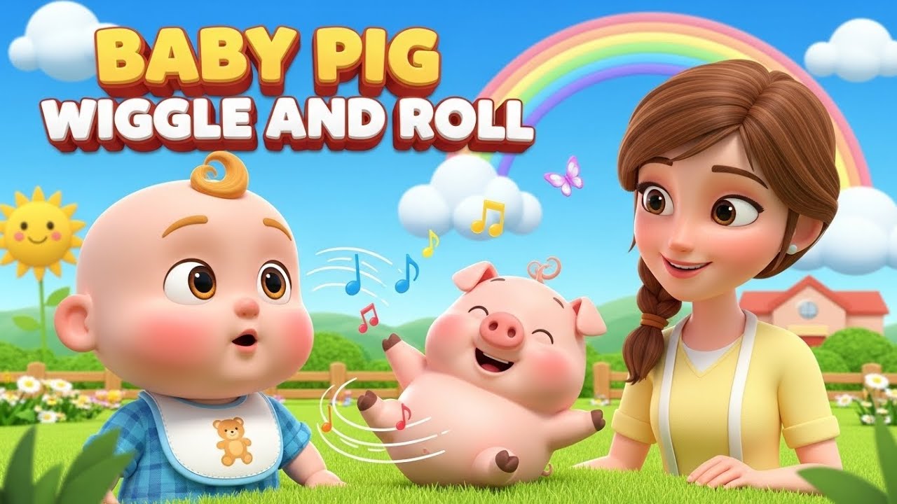 🐷 Baby Pig Wiggle and Roll 🎶🌀 | Fun Action Song for Toddlers