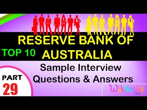 reserve bank of australia top interview questions and answers for freshers /experienced videos