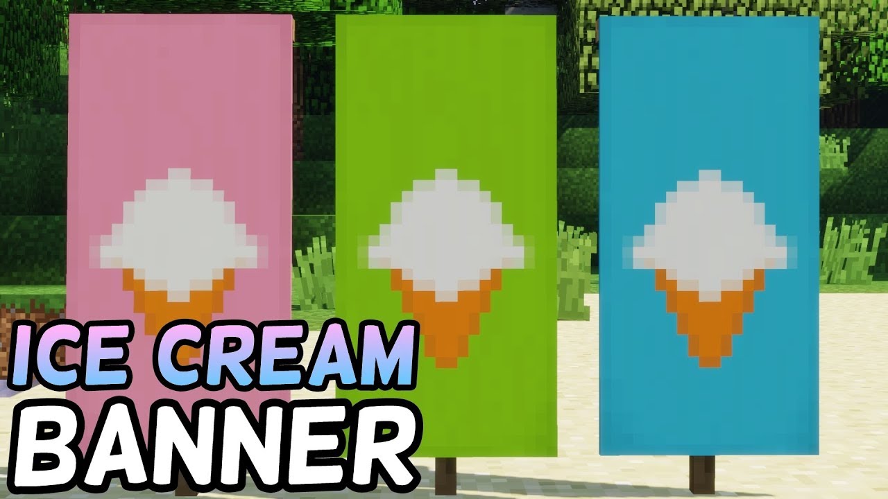 How To Make An Ice Cream Banner In Minecraft 1 16 Loom Crafting Youtube