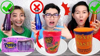 ชาเลนจ์อย่าเลือกเครื่องดื่ม ตรงสีอาหาร ต้องกินมัน ตลกๆ #Mukbang MYSTERY DRINK CHALLENGE:ขันติ