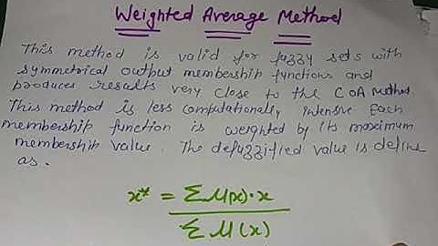 Weighted average methods defuzzification #ai#artificial intelligence #cst#machine learning #dwm